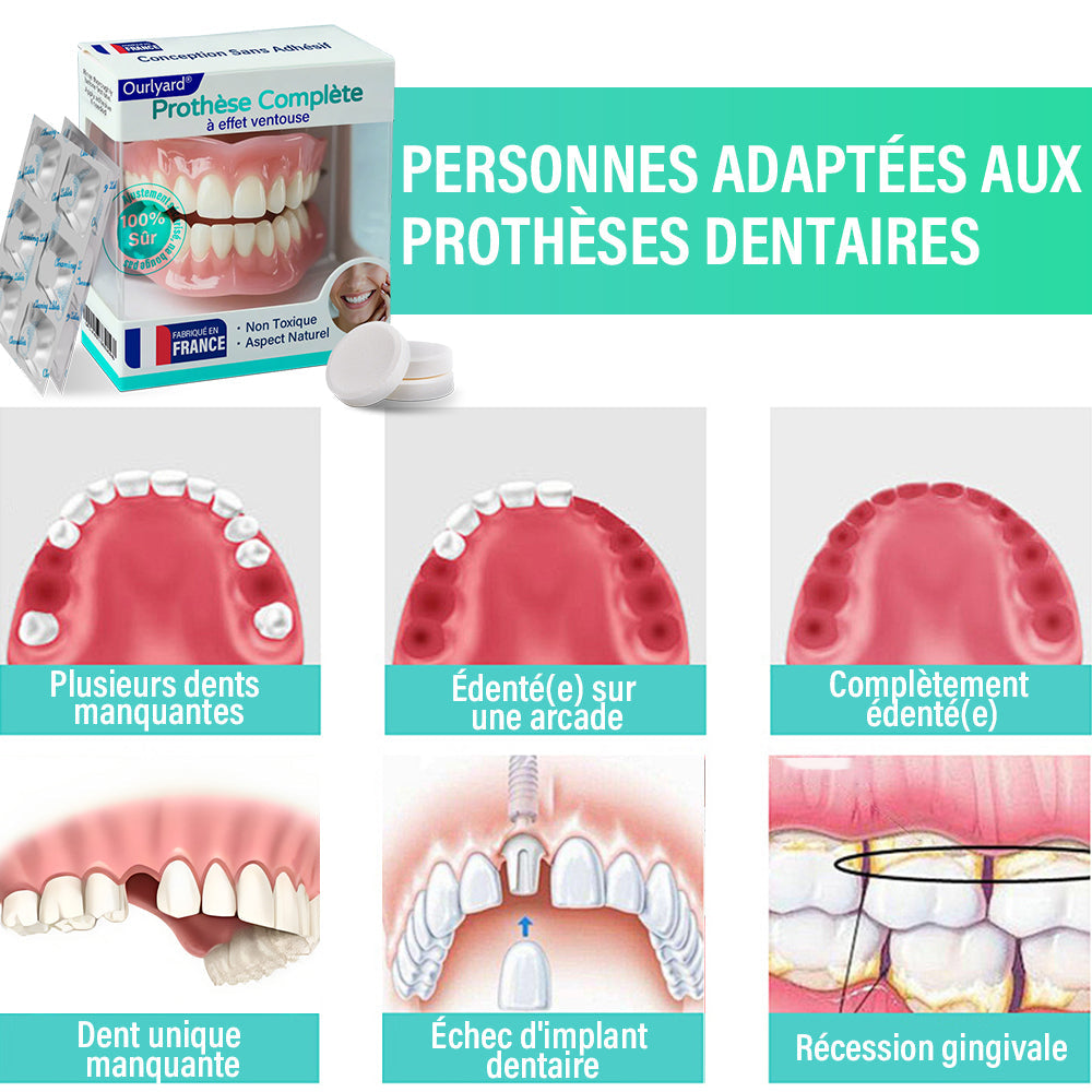 ✅ Fabriqué et expédié depuis la France | Prothèse complète à succion Ourlyard® 🍀